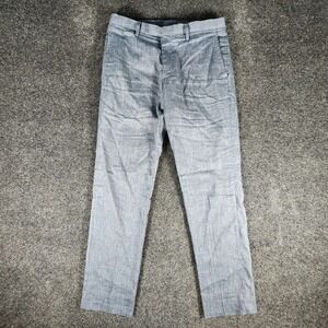 Banana Republic Blue Linen Blend Dress Pants Men 30x30 Slim Fit Preppy Casual